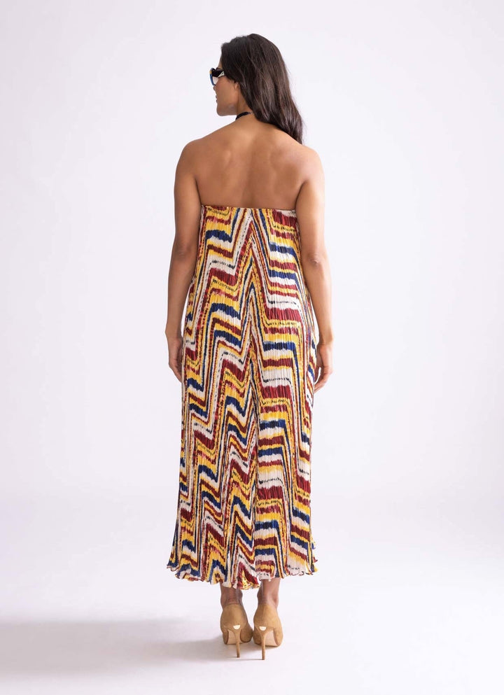 Multi Colour Zigzag Print Dress Saaksha & Kinni - Fabilicious Fashion