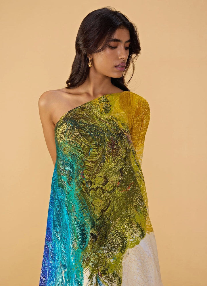 Saaksha &amp; Kinni Multi Crepe Printed Maxi DressFabilicious Fashion