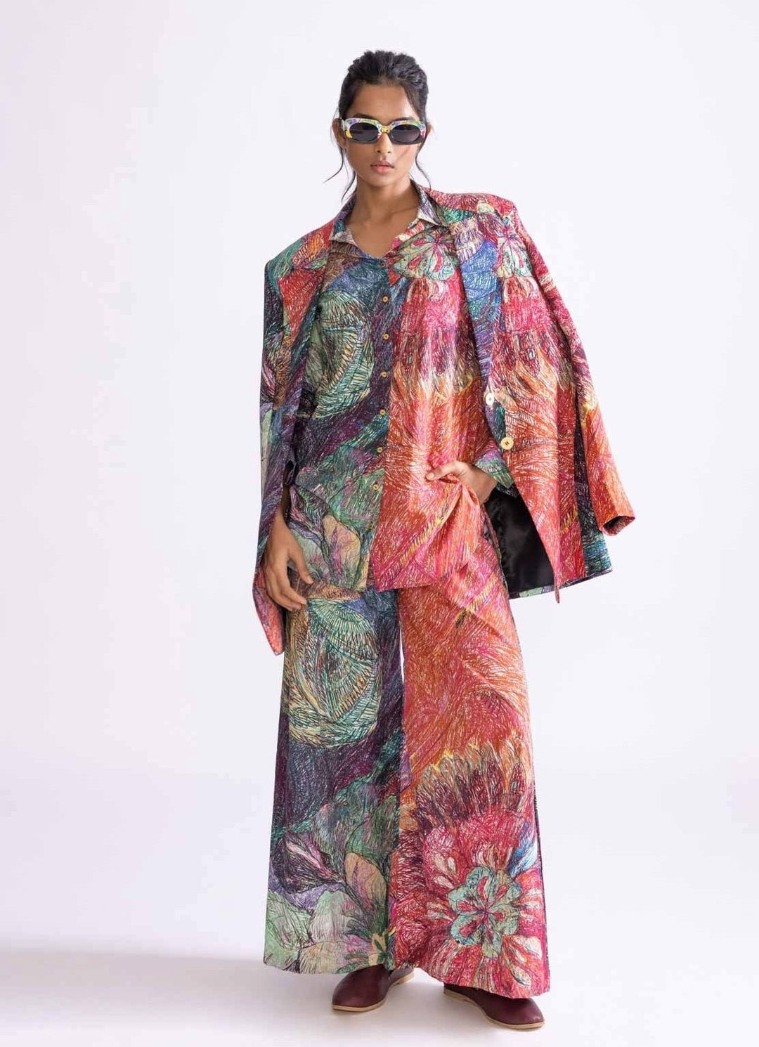 Multi Daisy Print Coord Set Saaksha & Kinni - Fabilicious Fashion