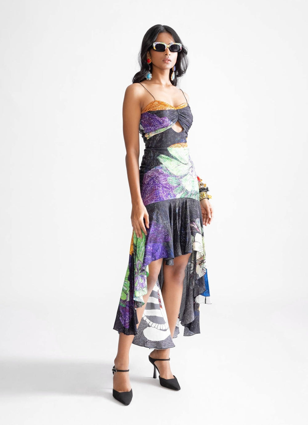 Multi Daisy Print Dress Saaksha & Kinni - Fabilicious Fashion