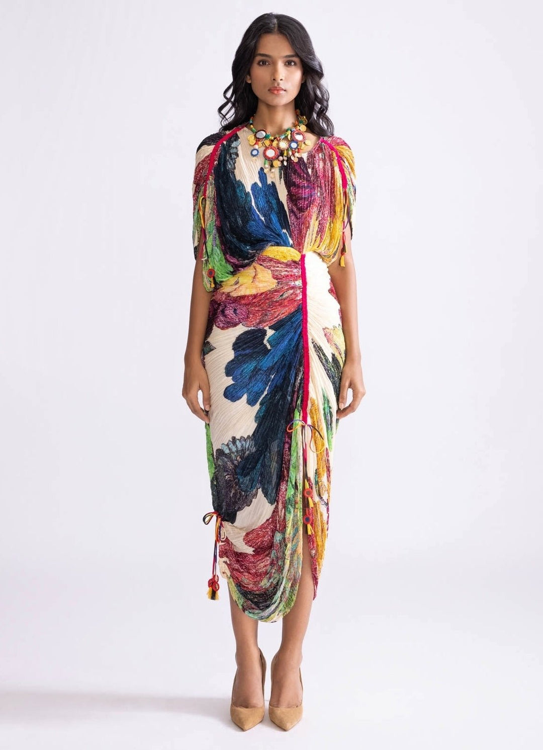 Multi Daisy Print Dress Saaksha & Kinni - Fabilicious Fashion