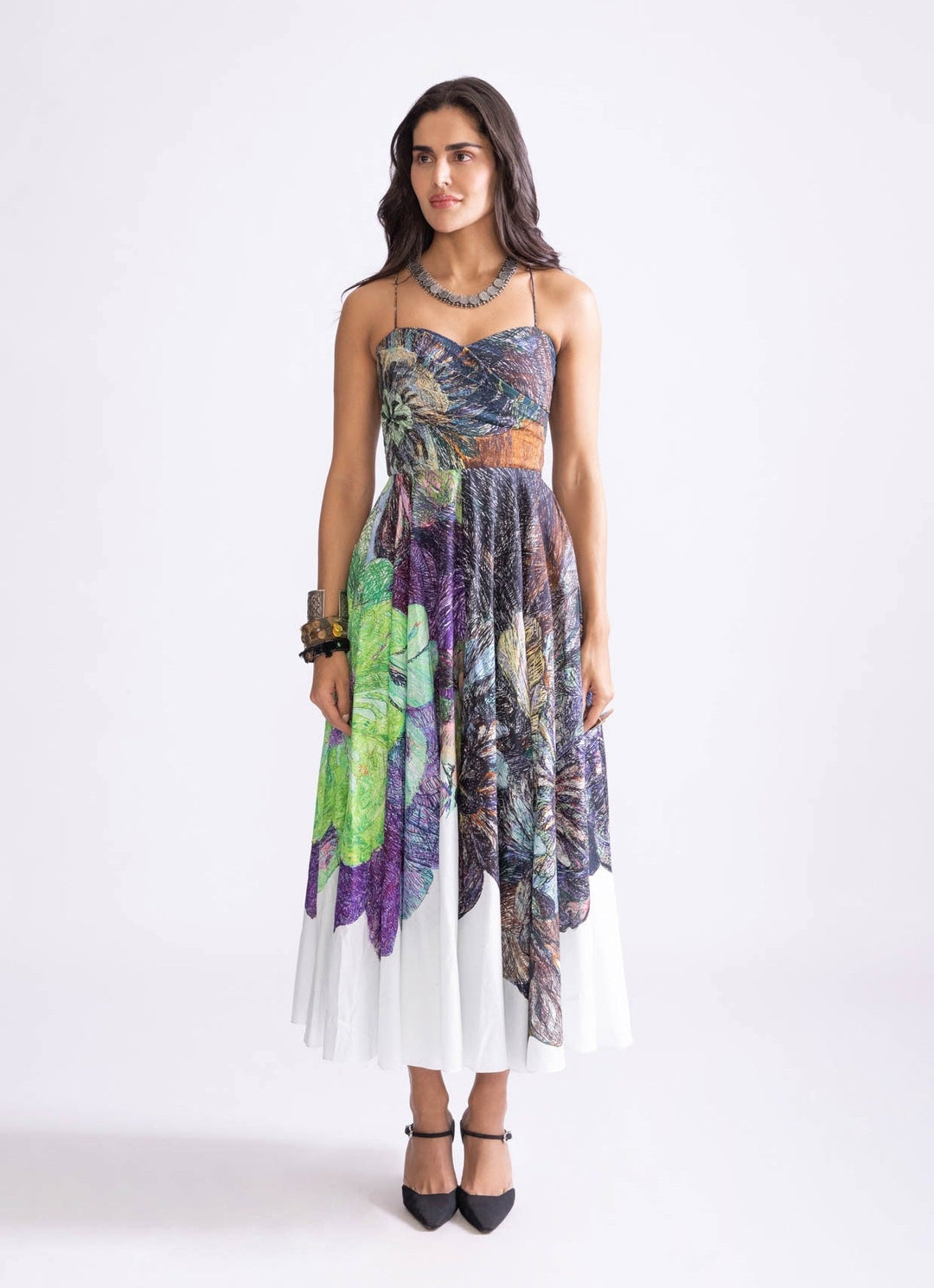 Multi Daisy Print Dress Saaksha & Kinni - Fabilicious Fashion