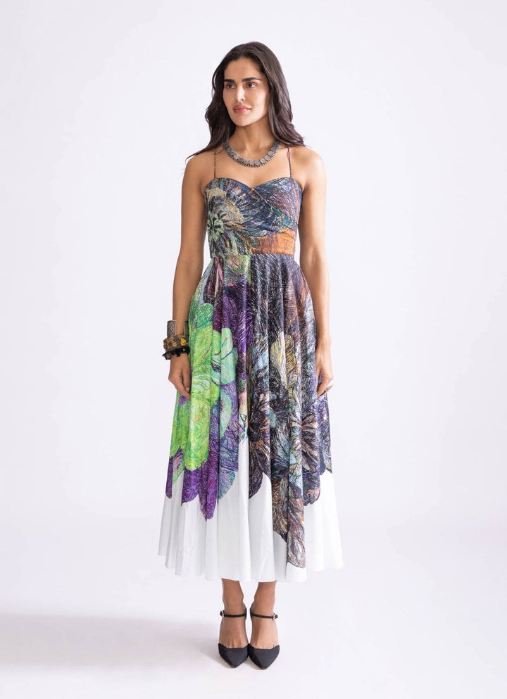Multi Daisy Print Dress Saaksha & Kinni - Fabilicious Fashion