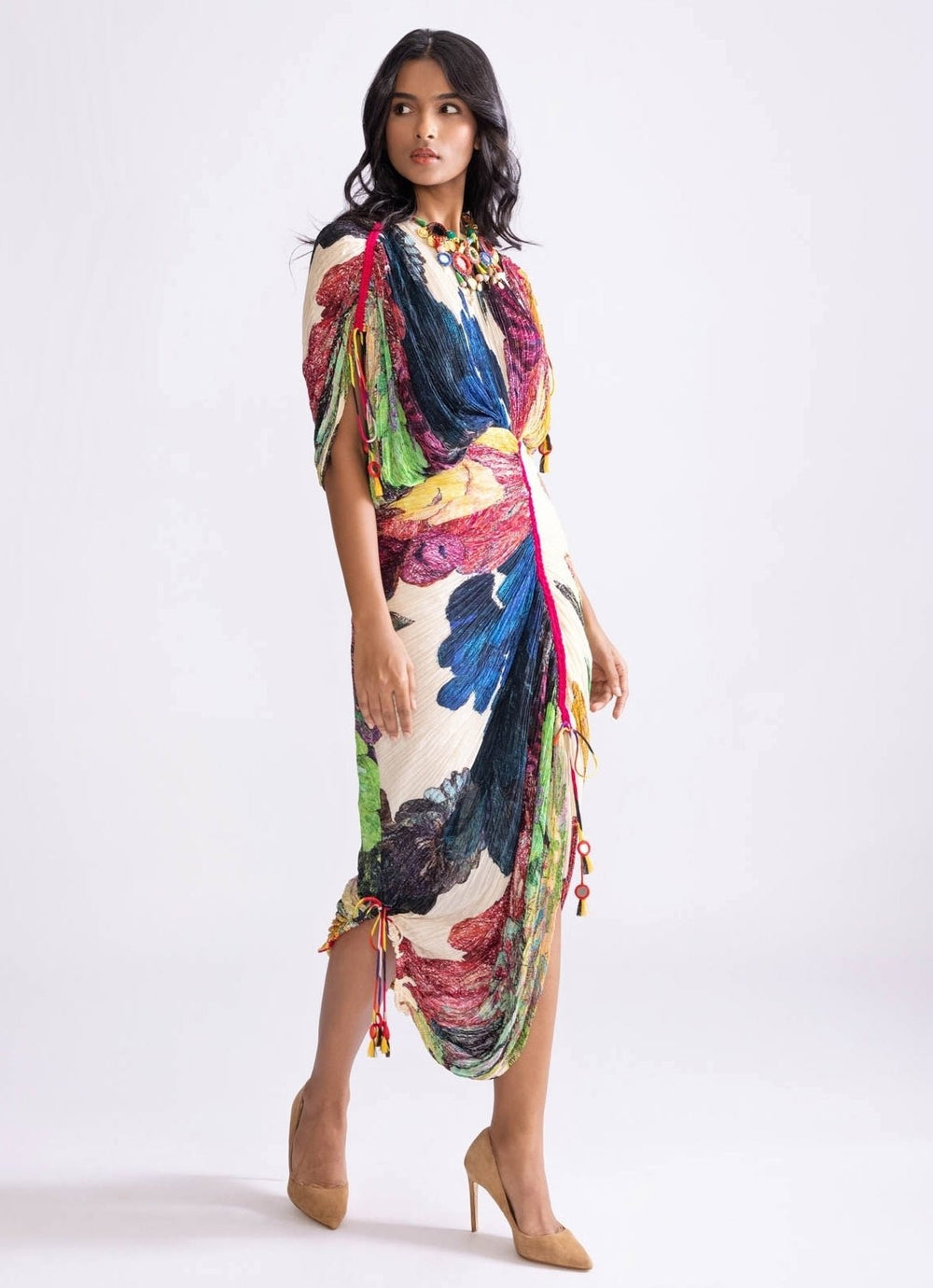 Multi Daisy Print Dress Saaksha & Kinni - Fabilicious Fashion