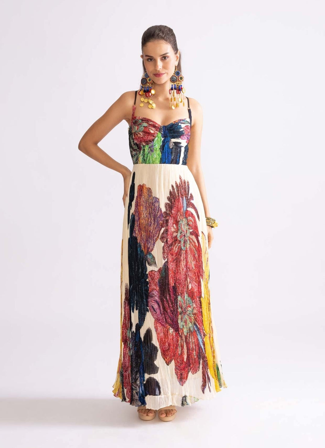 Multi Daisy Print Dress Saaksha & Kinni - Fabilicious Fashion