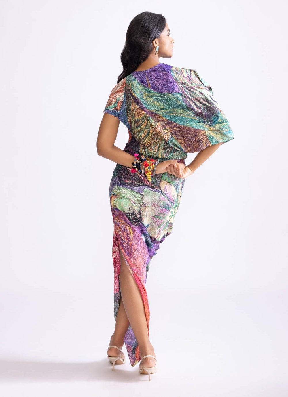 Multi Daisy Print Kaftan Dress Saaksha & Kinni - Fabilicious Fashion