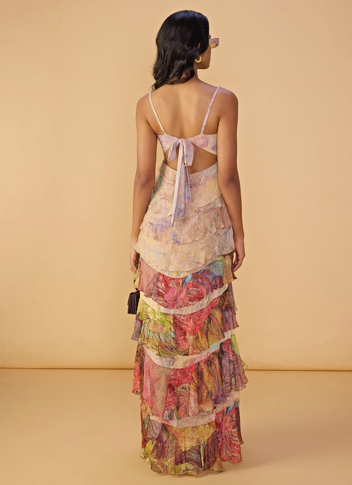 Saaksha &amp; Kinni Multi Floral Printed Maxi DressFabilicious Fashion