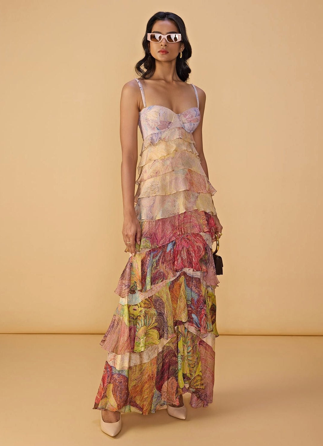 Saaksha & Kinni Multi Floral Printed Maxi DressFabilicious Fashion