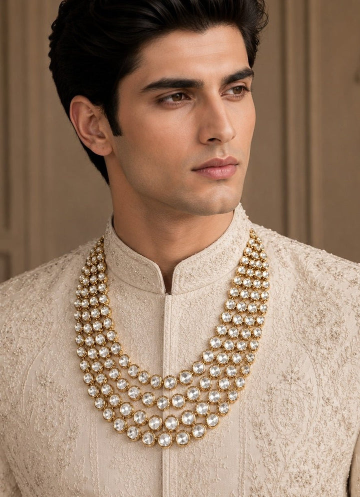 Vivinia By Vidhi Mehra Multi Layer Gold Plated Kundan Groom MalaFabilicious Fashion