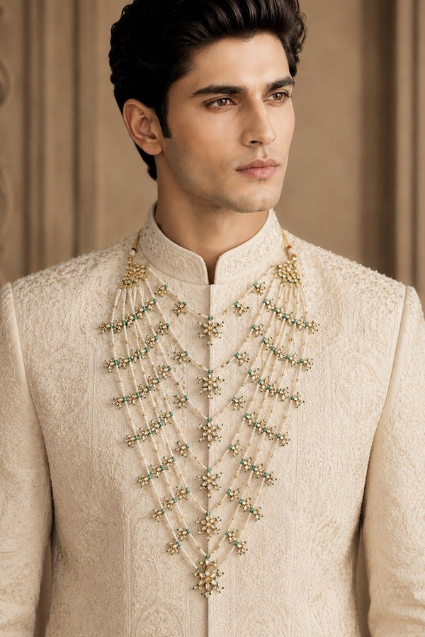 Vivinia By Vidhi Mehra Multi Layer Pearl Kundan Groom MalaFabilicious Fashion