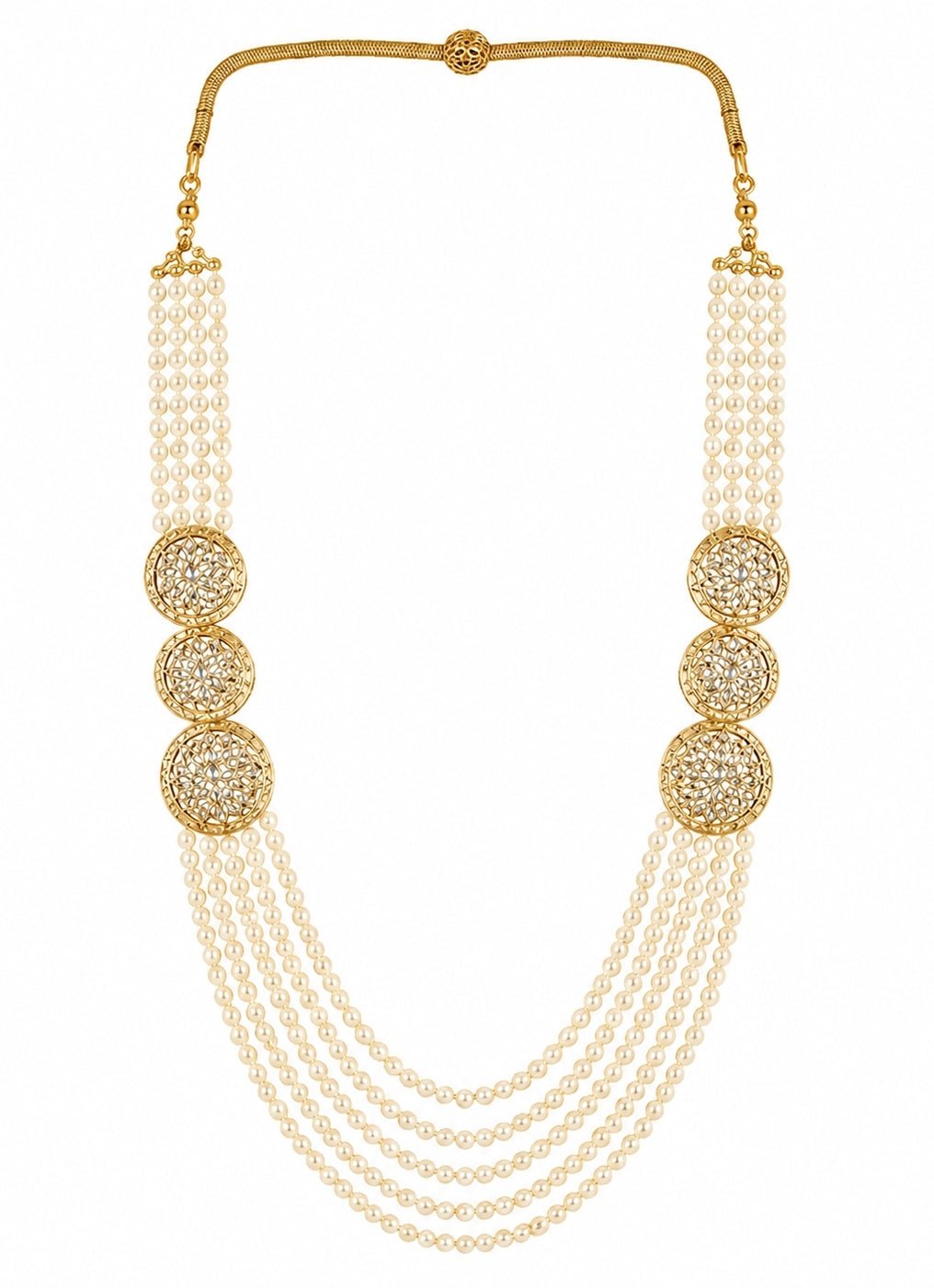 Vivinia By Vidhi Mehra Multi-Layered Pearl Gold Plated Groom MalaFabilicious Fashion