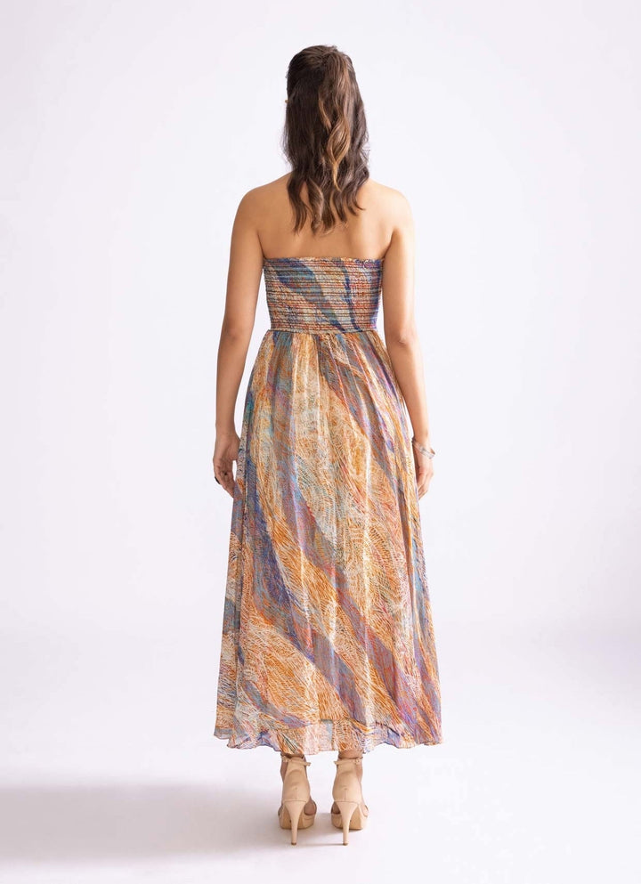Multi Wave Print Dress Saaksha & Kinni - Fabilicious Fashion