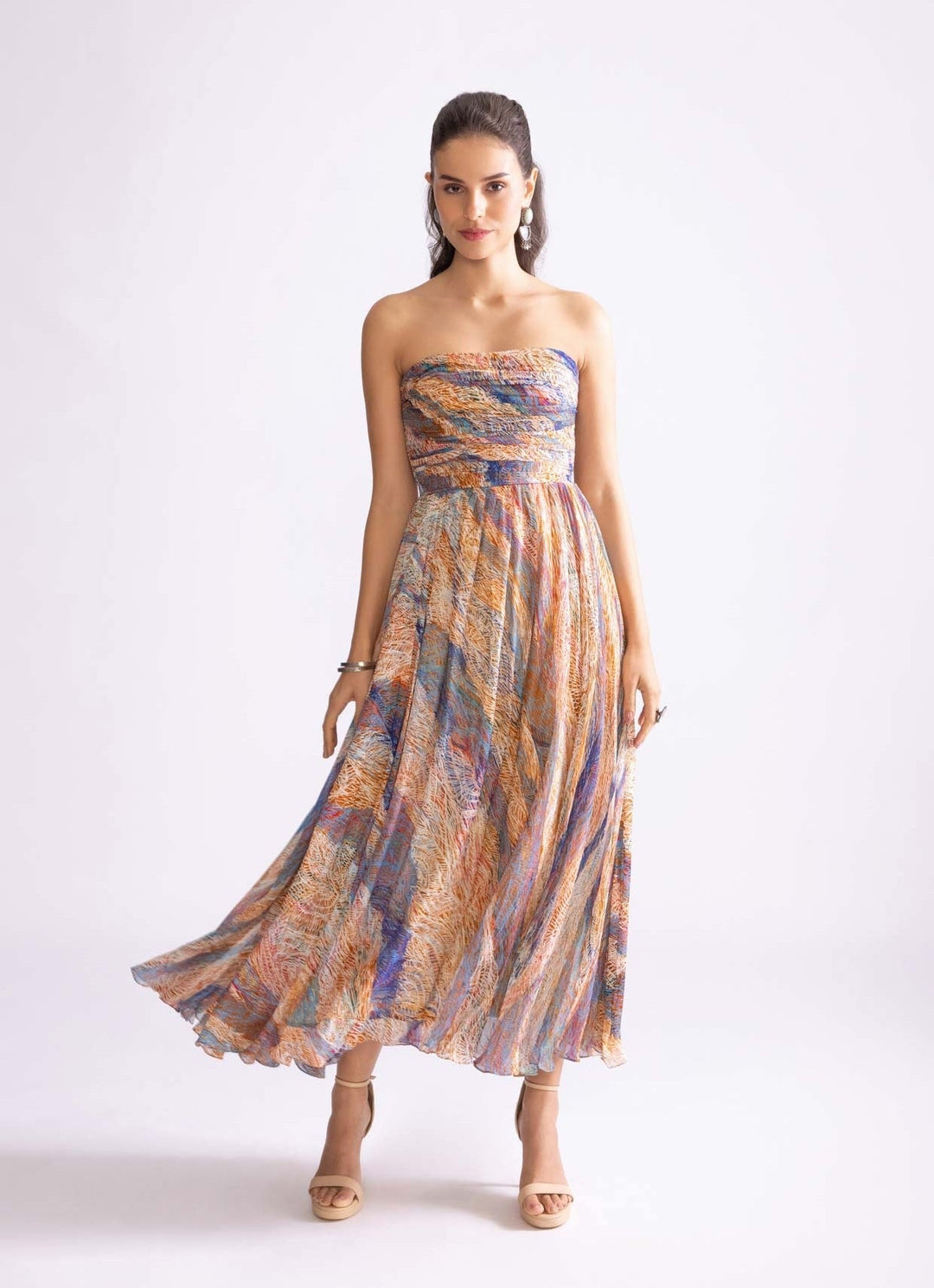 Multi Wave Print Dress Saaksha & Kinni - Fabilicious Fashion