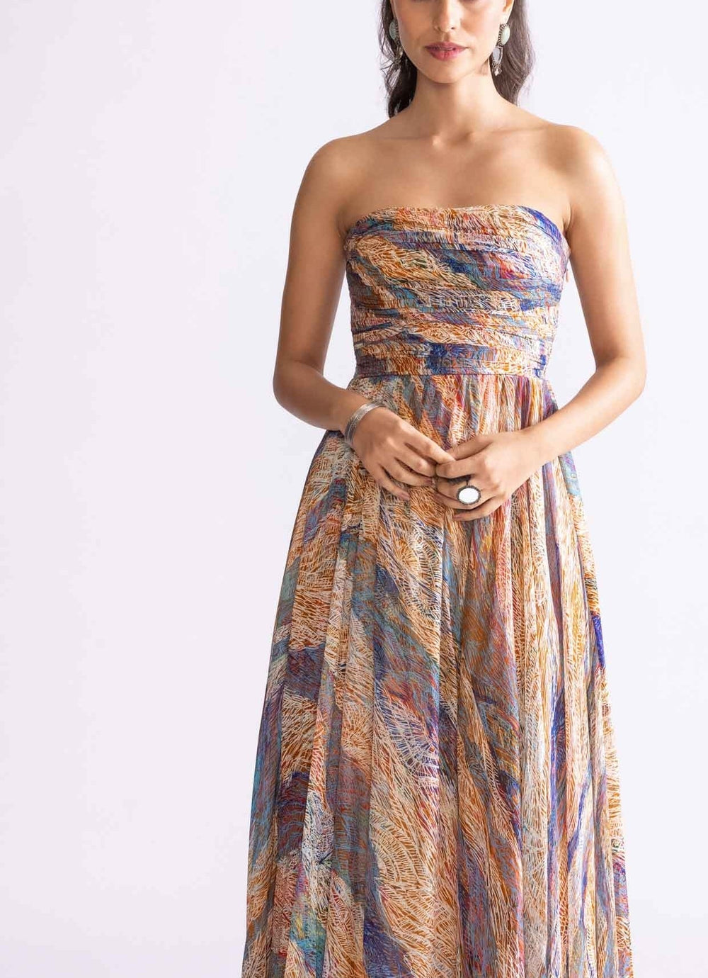 Multi Wave Print Dress Saaksha & Kinni - Fabilicious Fashion