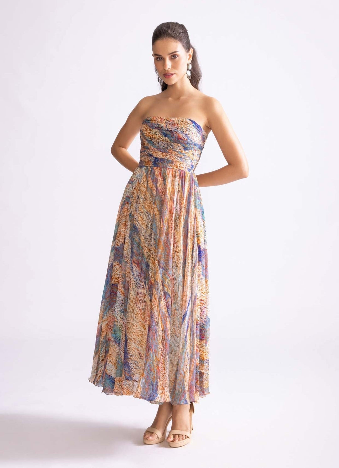 Multi Wave Print Dress Saaksha & Kinni - Fabilicious Fashion