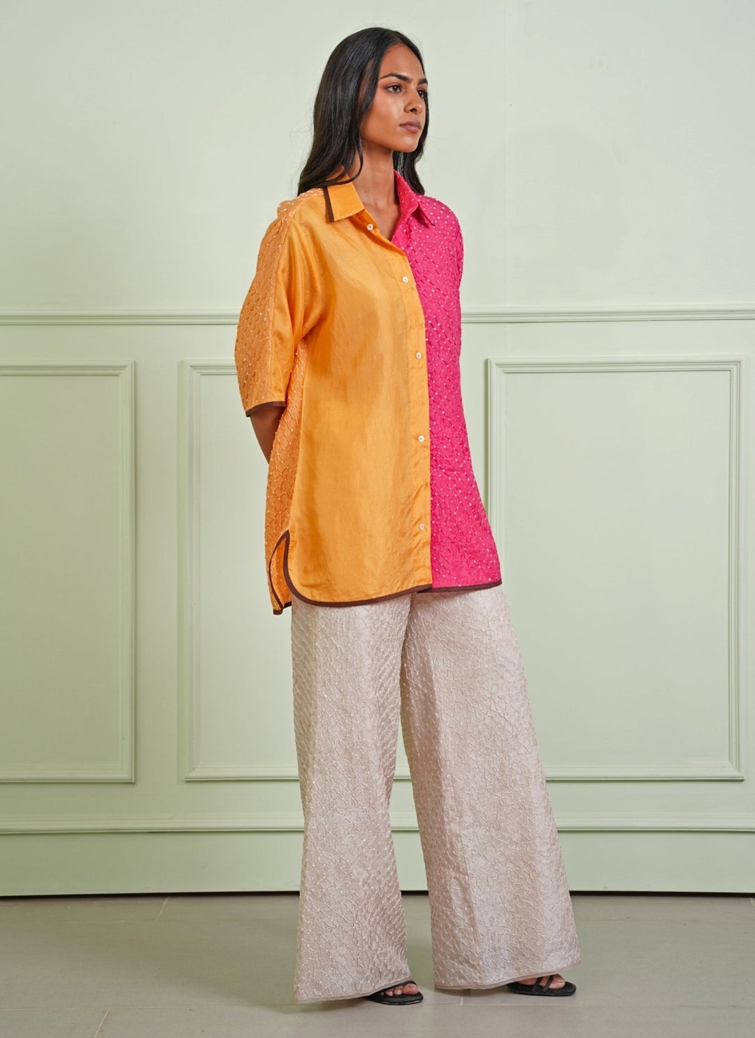 Twenty Nine Multicolor Bandhani Shirt With Beige PantsFabilicious Fashion