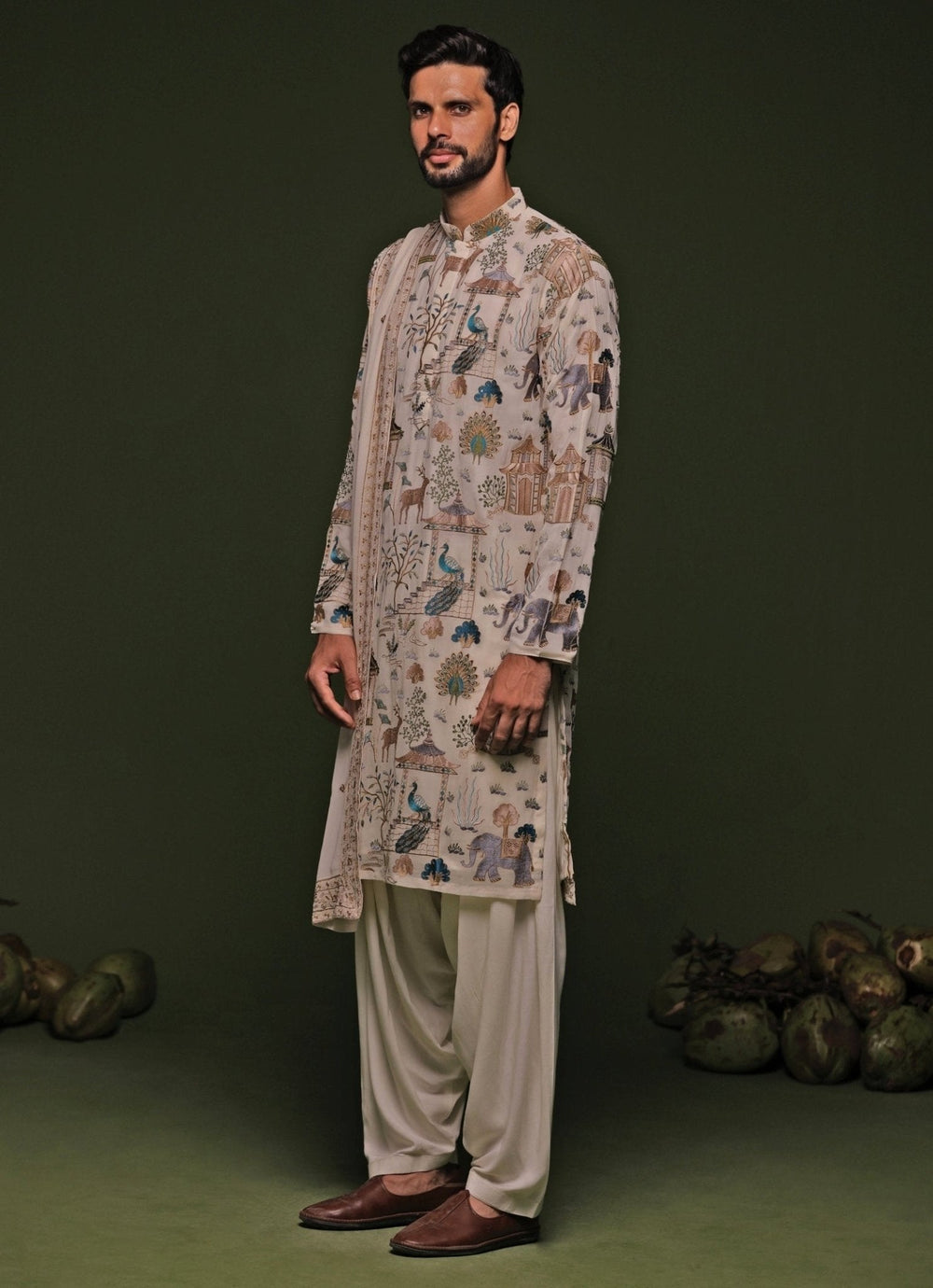 Multicolor Embroidered Kurta Patiala Pant Set With Dupatta Kalpraag - Fabilicious Fashion