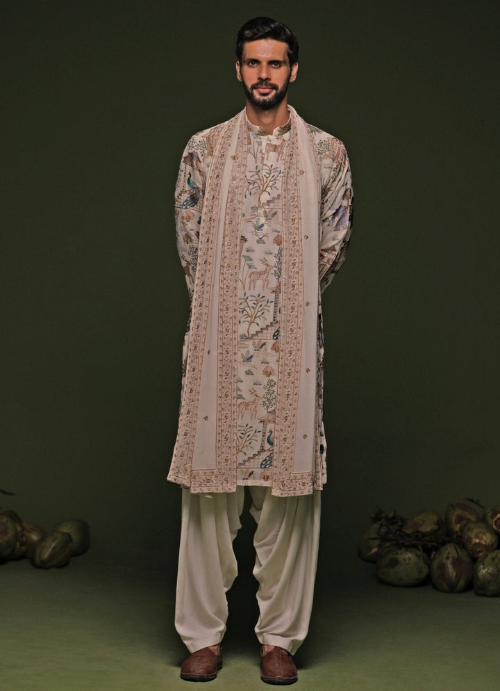 Multicolor Embroidered Kurta Patiala Pant Set With Dupatta Kalpraag - Fabilicious Fashion