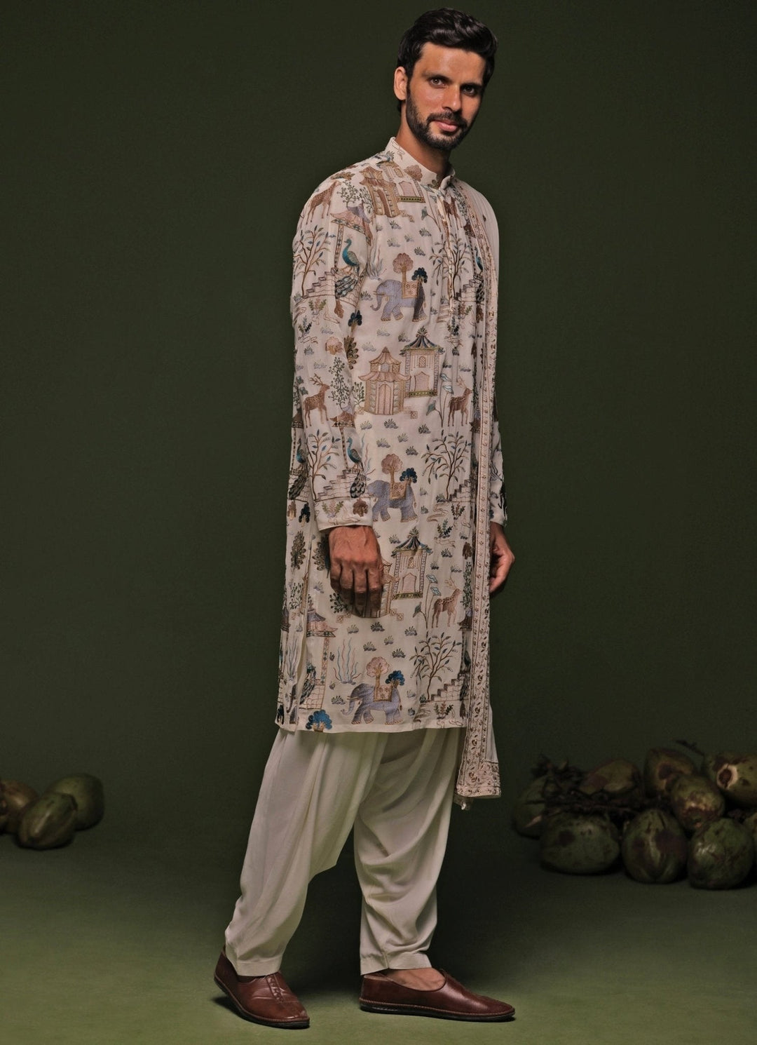 Multicolor Embroidered Kurta Patiala Pant Set With Dupatta Kalpraag - Fabilicious Fashion