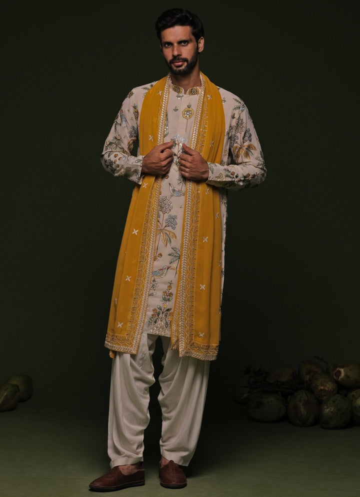 Multicolor Embroidered Kurta Patiala Pant Set With Dupatta Kalpraag - Fabilicious Fashion