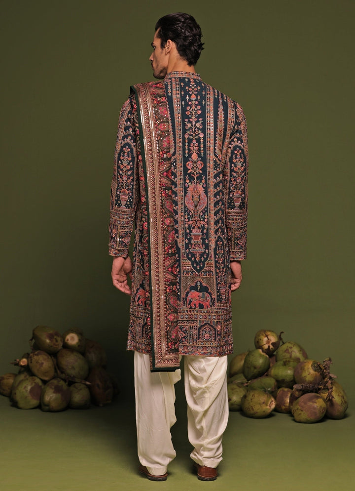 Multicolor Embroidered Kurta Patiala Pant Set With Dupatta Kalpraag - Fabilicious Fashion