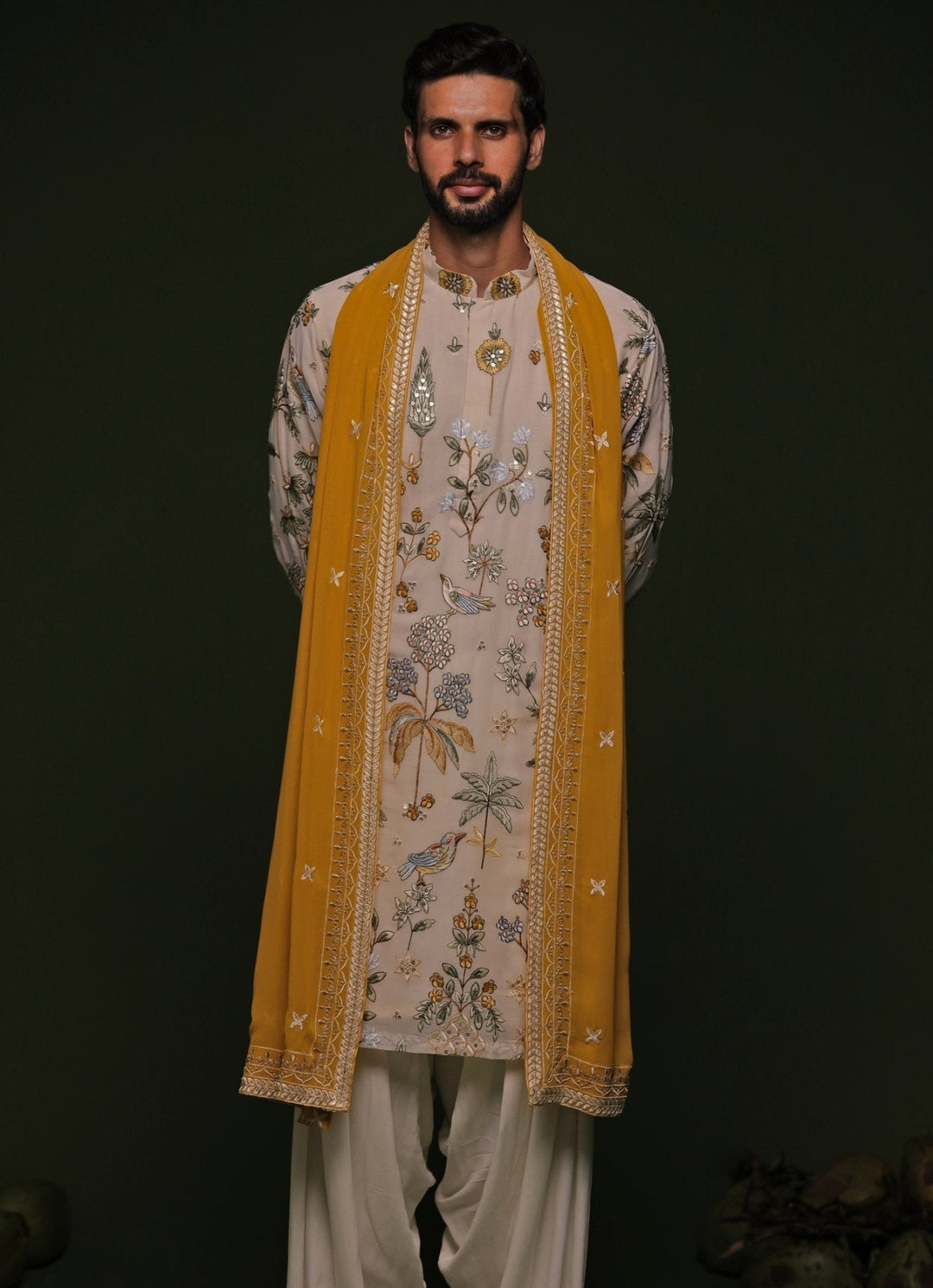Multicolor Embroidered Kurta Patiala Pant Set With Dupatta Kalpraag - Fabilicious Fashion
