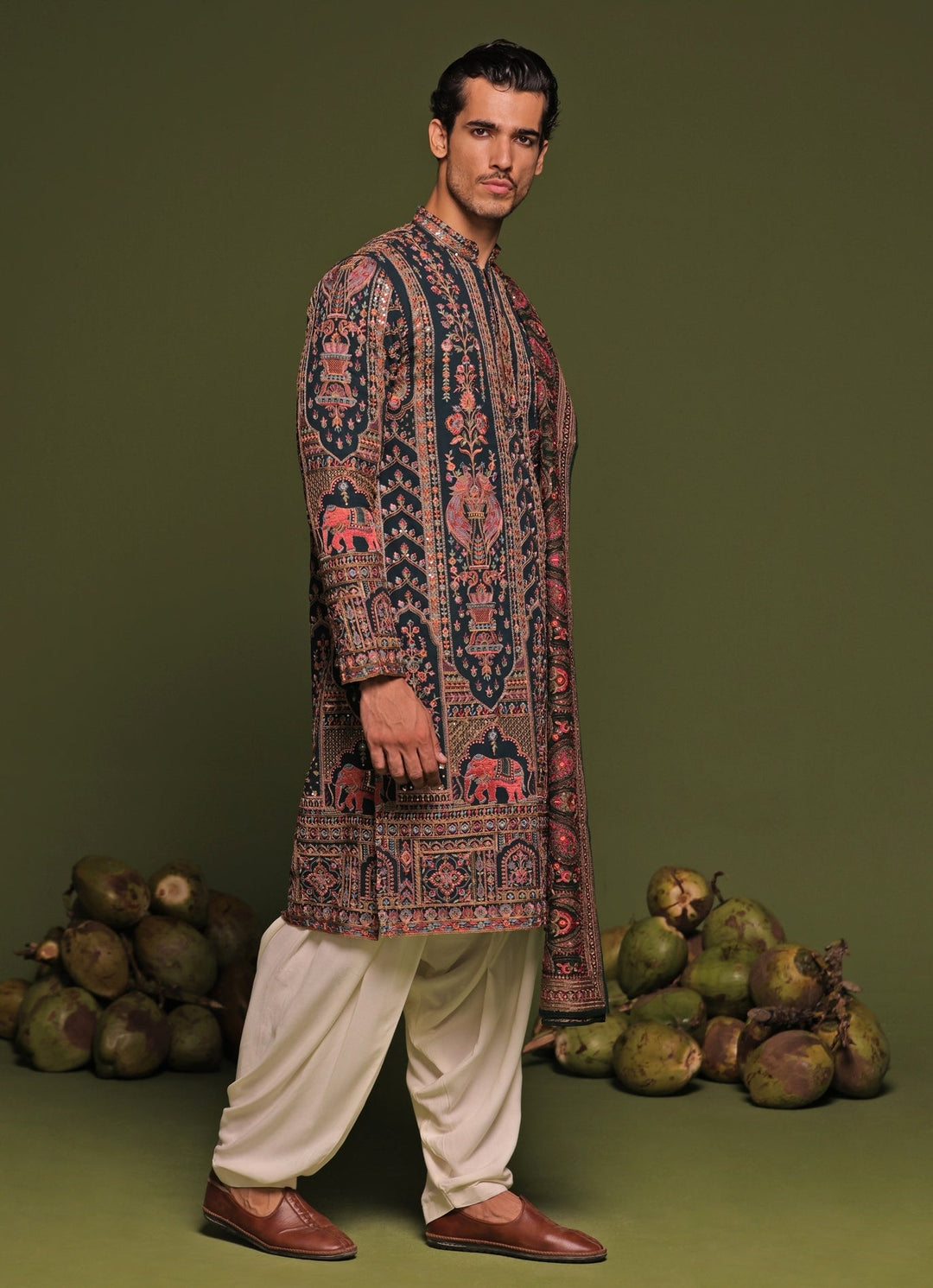 Multicolor Embroidered Kurta Patiala Pant Set With Dupatta Kalpraag - Fabilicious Fashion