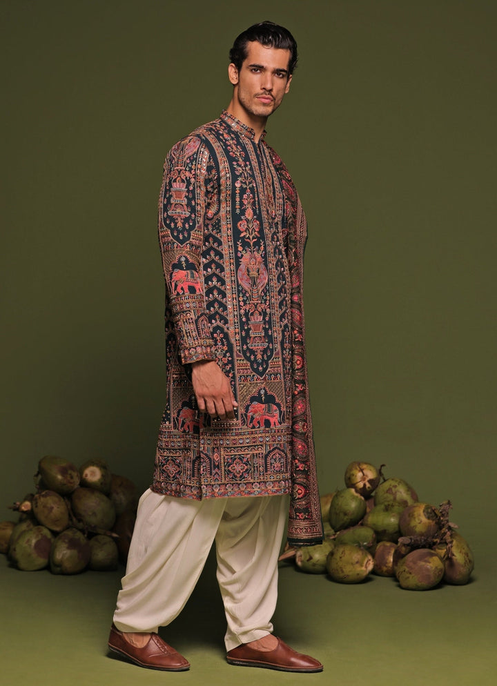 Multicolor Embroidered Kurta Patiala Pant Set With Dupatta Kalpraag - Fabilicious Fashion