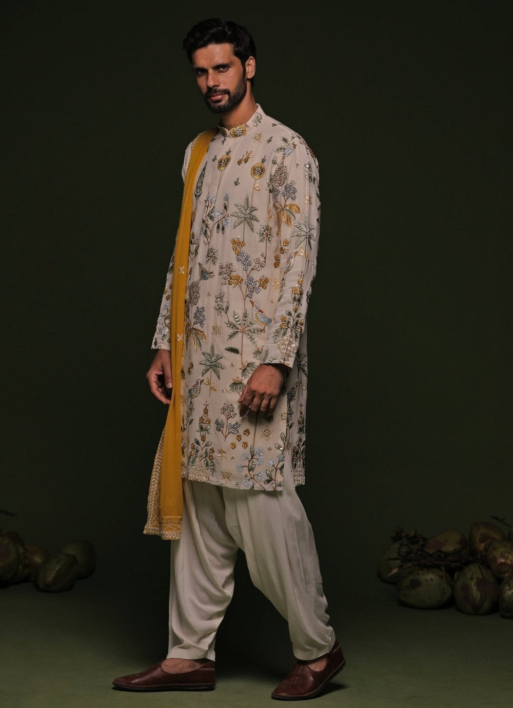 Multicolor Embroidered Kurta Patiala Pant Set With Dupatta Kalpraag - Fabilicious Fashion