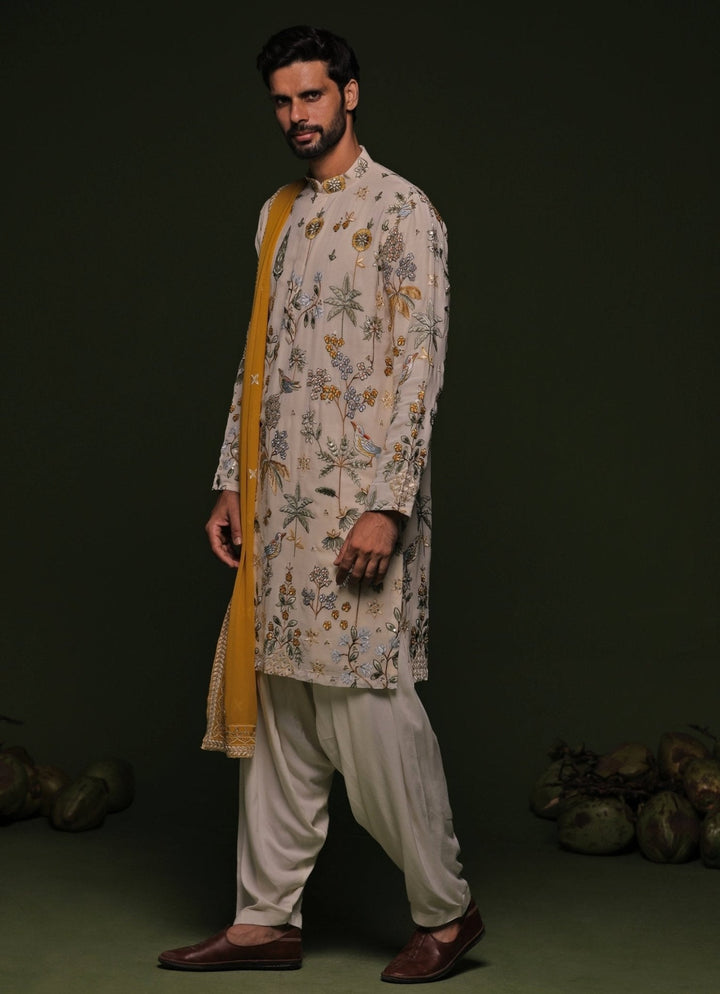 Multicolor Embroidered Kurta Patiala Pant Set With Dupatta Kalpraag - Fabilicious Fashion