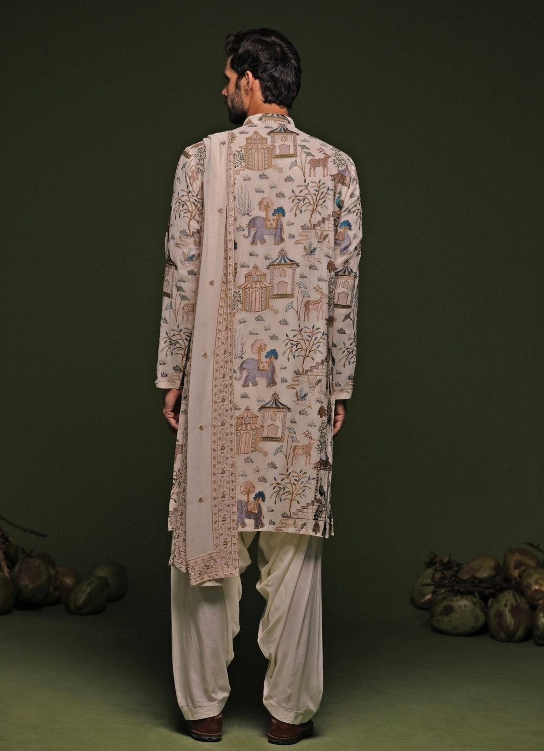 Multicolor Embroidered Kurta Patiala Pant Set With Dupatta Kalpraag - Fabilicious Fashion