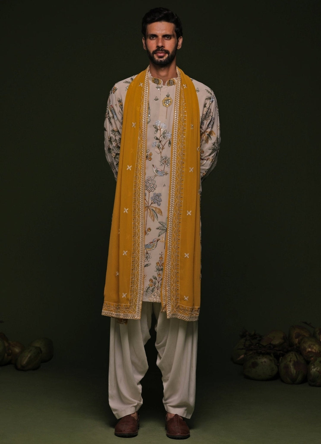 Multicolor Embroidered Kurta Patiala Pant Set With Dupatta Kalpraag - Fabilicious Fashion