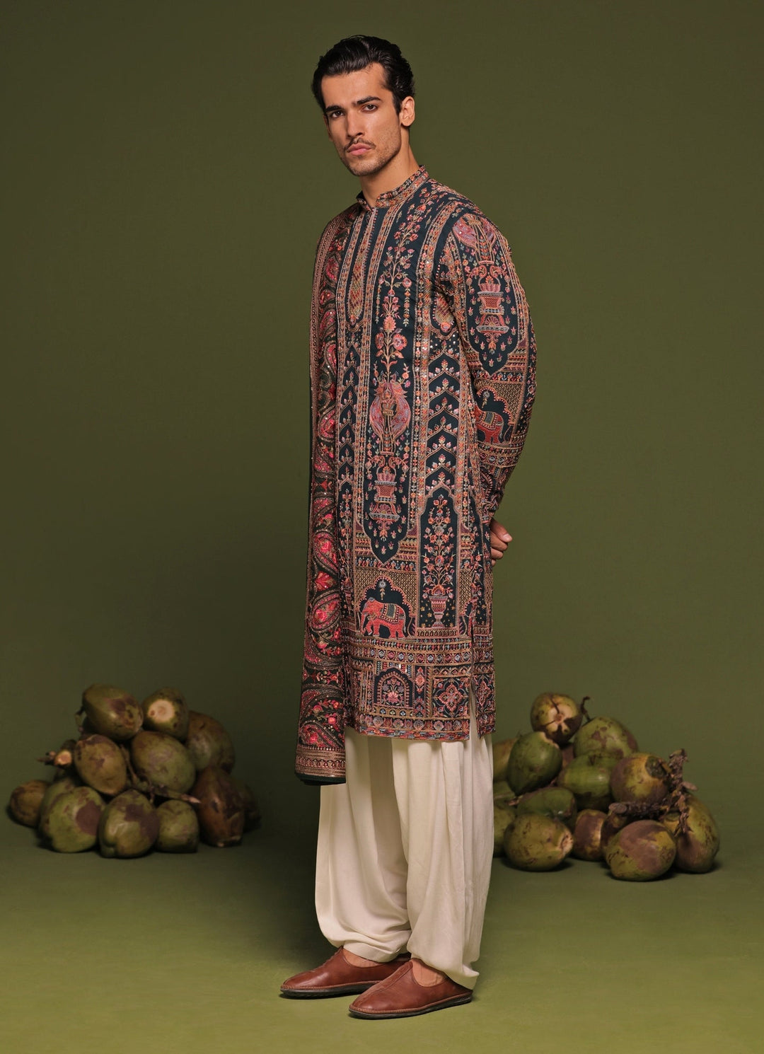 Multicolor Embroidered Kurta Patiala Pant Set With Dupatta Kalpraag - Fabilicious Fashion