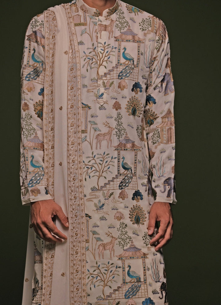 Multicolor Embroidered Kurta Patiala Pant Set With Dupatta Kalpraag - Fabilicious Fashion