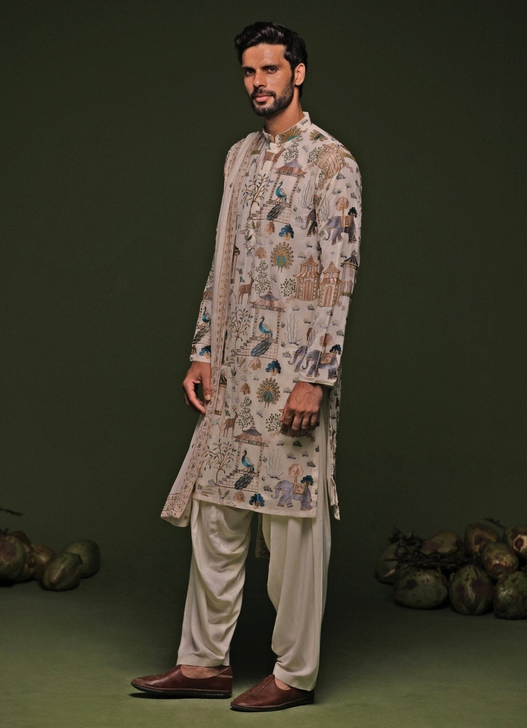 Multicolor Embroidered Kurta Patiala Pant Set With Dupatta Kalpraag - Fabilicious Fashion