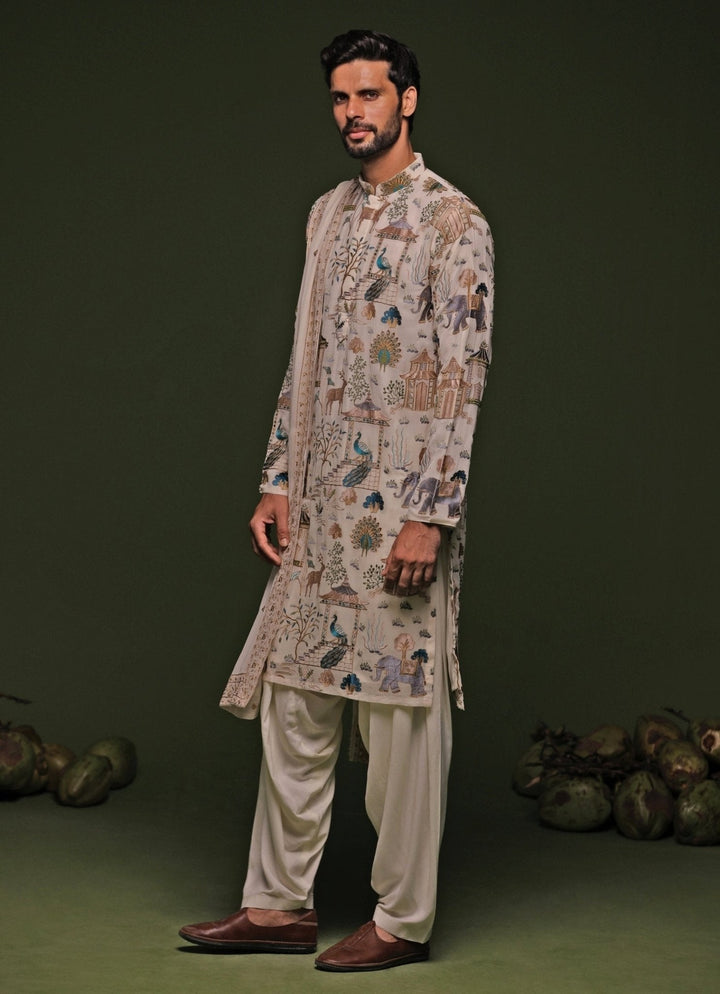 Multicolor Embroidered Kurta Patiala Pant Set With Dupatta Kalpraag - Fabilicious Fashion