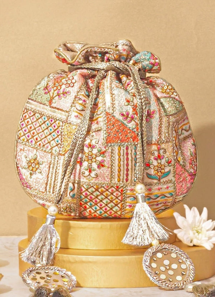 Multicolor Embroidered Potli AMYRA - Fabilicious Fashion