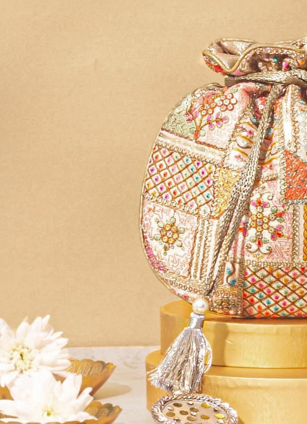 Multicolor Embroidered Potli AMYRA - Fabilicious Fashion