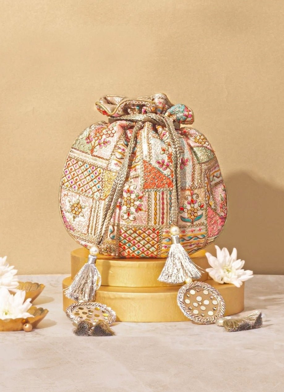 Multicolor Embroidered Potli AMYRA - Fabilicious Fashion