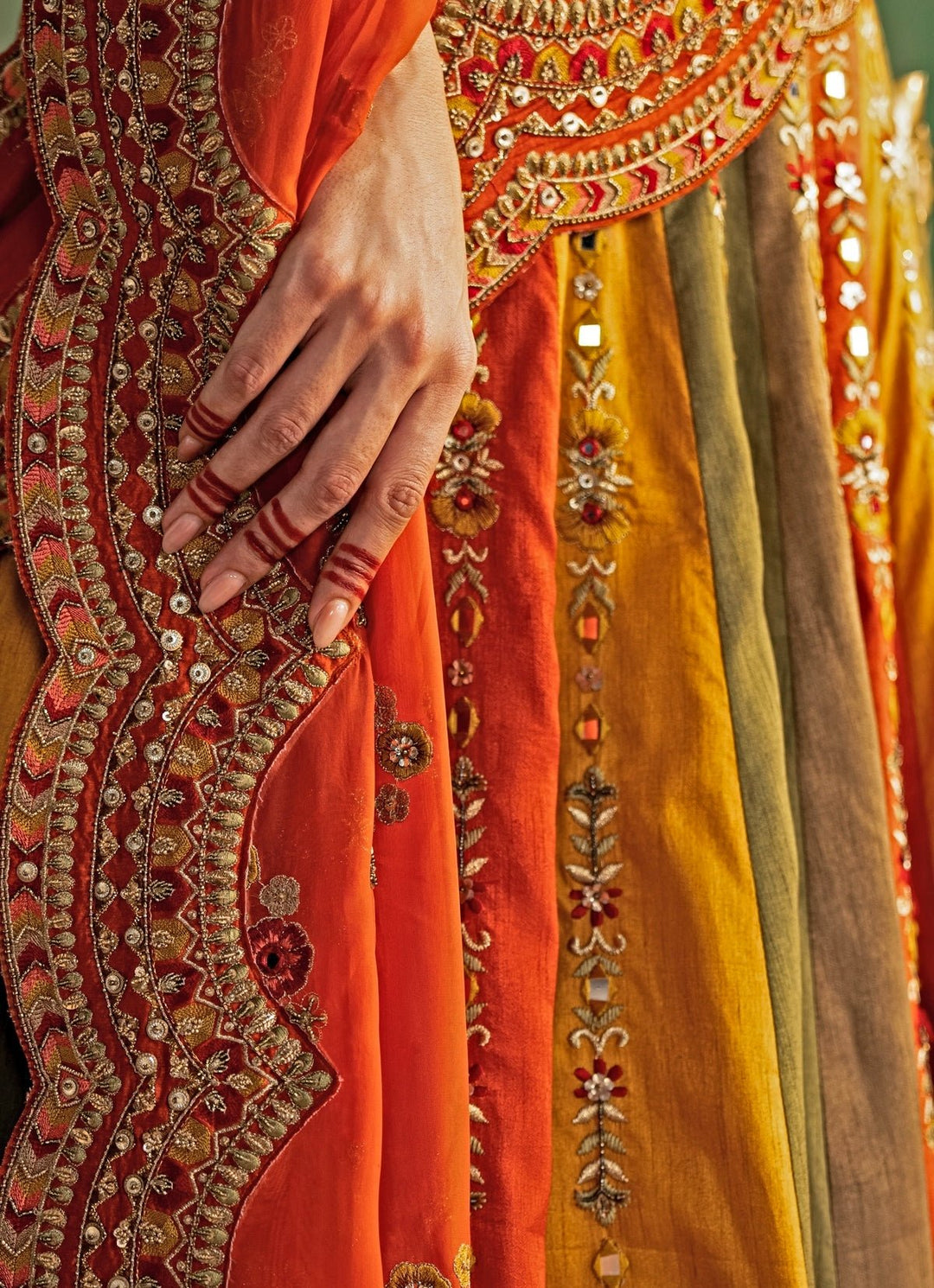 Multicolor Embroidered Silk Lehenga Set Studio Bagechaa - Fabilicious Fashion