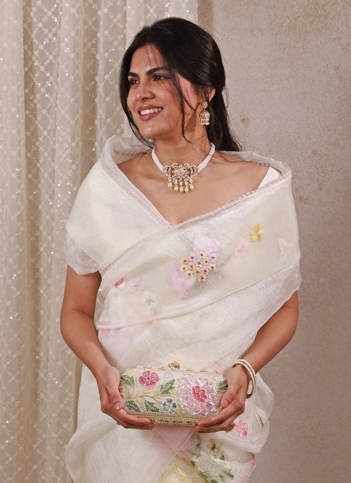 Amyra Multicolor Floral Embroidered Silk Capsule ClutchFabilicious Fashion