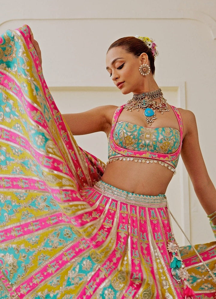 Gopi Vaid Multicolor Georgette Bridal Lehenga SetFabilicious Fashion