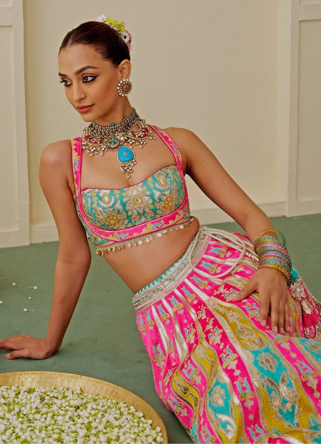 Gopi Vaid Multicolor Georgette Bridal Lehenga SetFabilicious Fashion