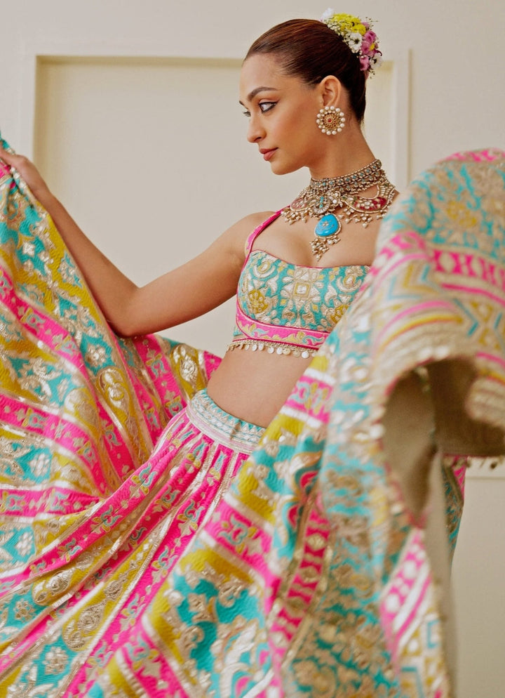 Gopi Vaid Multicolor Georgette Bridal Lehenga SetFabilicious Fashion