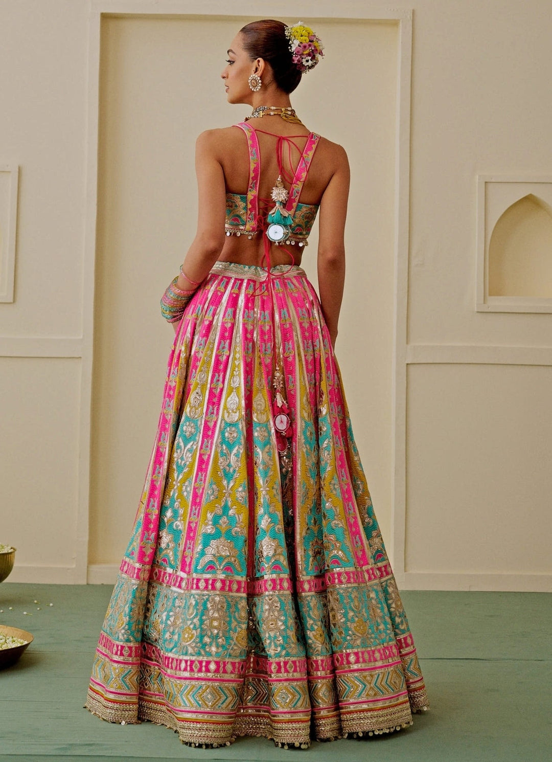 Gopi Vaid Multicolor Georgette Bridal Lehenga SetFabilicious Fashion