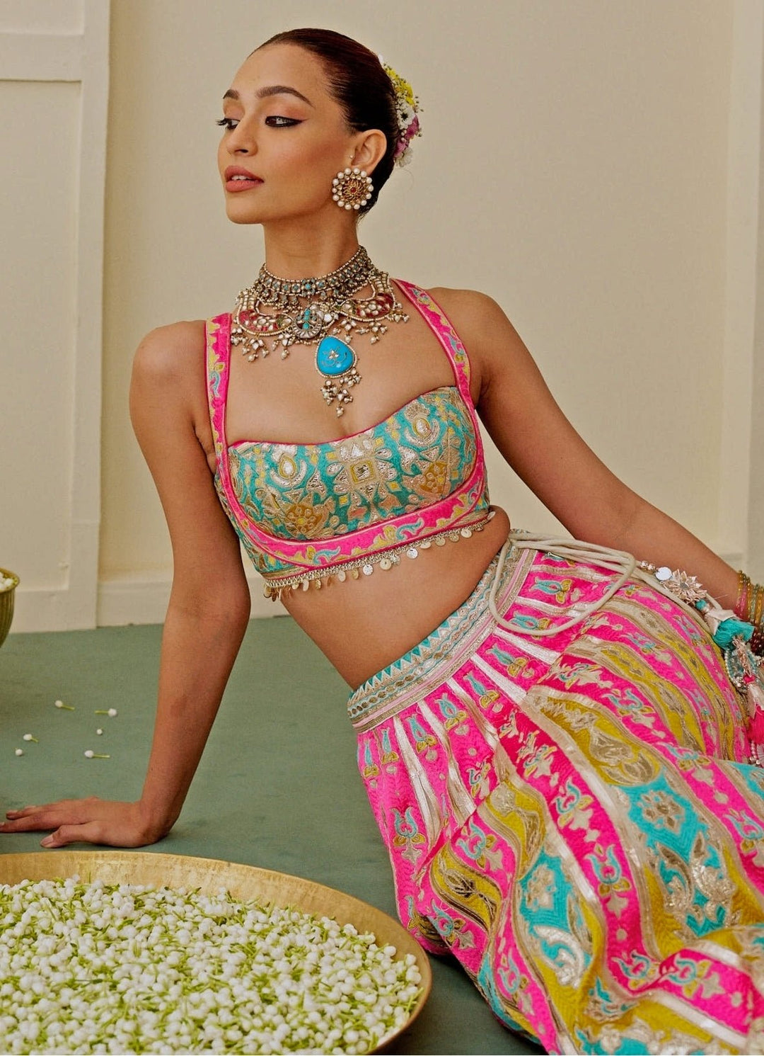 Gopi Vaid Multicolor Georgette Bridal Lehenga SetFabilicious Fashion