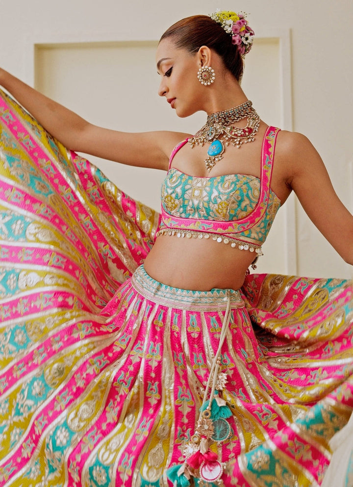 Gopi Vaid Multicolor Georgette Bridal Lehenga SetFabilicious Fashion