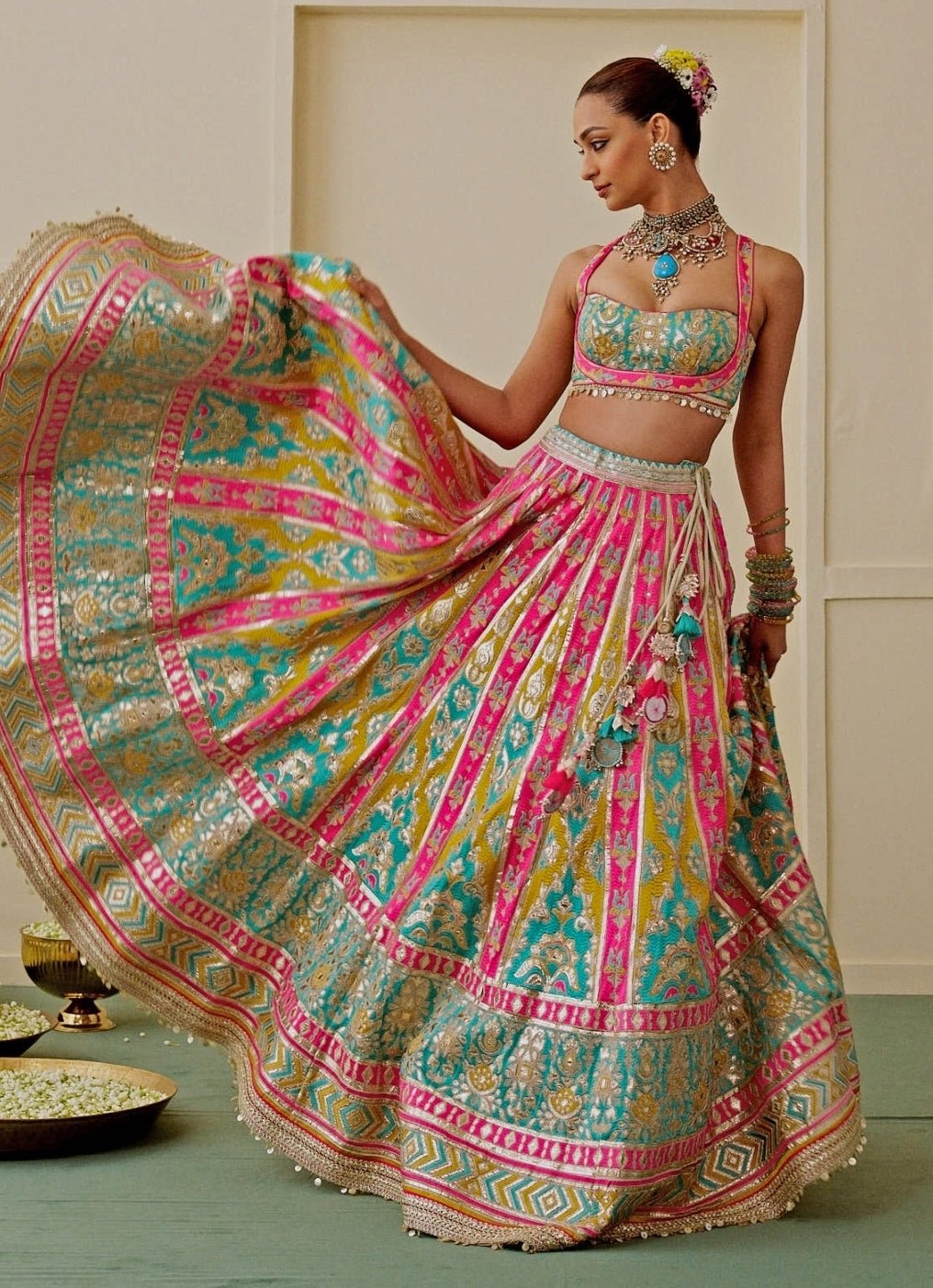 Gopi Vaid Multicolor Georgette Bridal Lehenga SetFabilicious Fashion