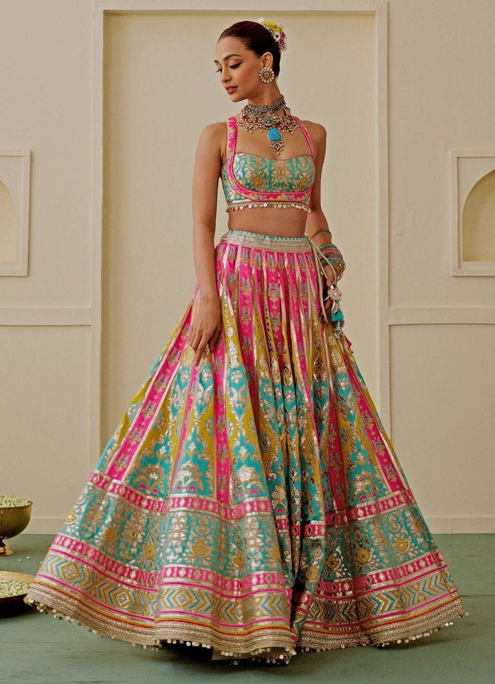 Gopi Vaid Multicolor Georgette Bridal Lehenga SetFabilicious Fashion
