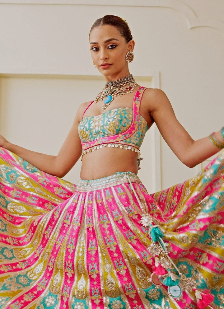 Gopi Vaid Multicolor Georgette Bridal Lehenga SetFabilicious Fashion